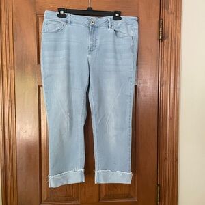 J.‎ Jill Women’s Light Blue Cropped Jeans with Rolled Cuff, Size 12P